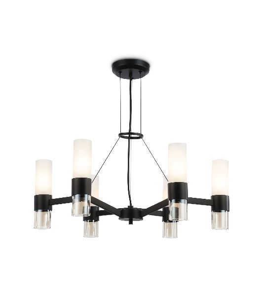 Люстра Ambrella light LH55104/6 BK/FR/TI черный/белый матовый/янтарь E14*6 max 40W D650*1080