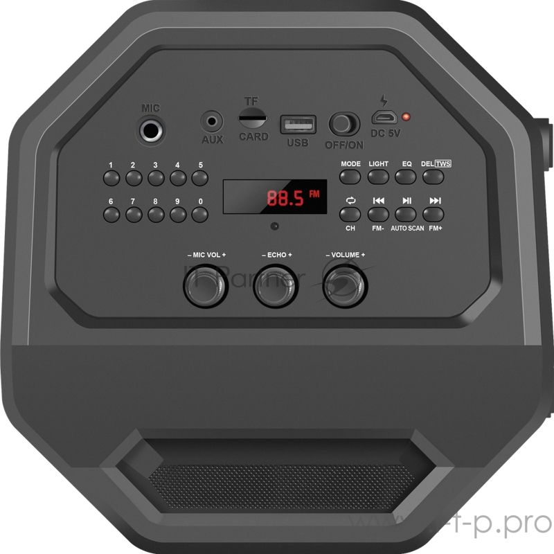 Портативная акустика Defender Rage 50 Вт Light/BT/FM/USB/LED/TWS черный