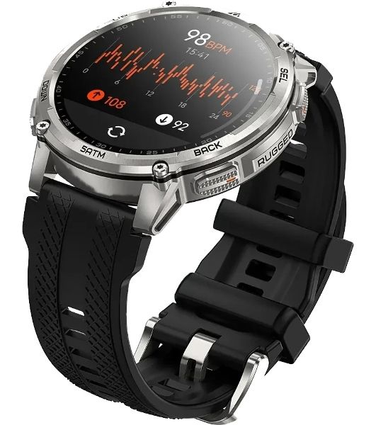 Умные часы KOSPET Tank T4C, 1.5" AMOLED, Bluetooth, IP69K, серебристый