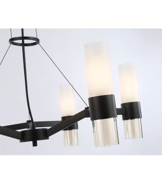 Люстра Ambrella light LH55104/6 BK/FR/TI черный/белый матовый/янтарь E14*6 max 40W D650*1080