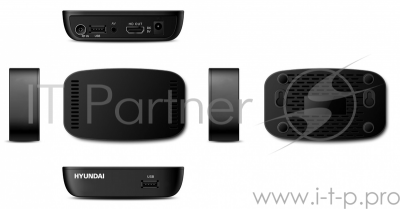 Приставка для цифрового ТВ Hyundai H-DVB460 черный, DVB-T2, DVB-T, DVB-C, HDMI, USB 2.0 х2