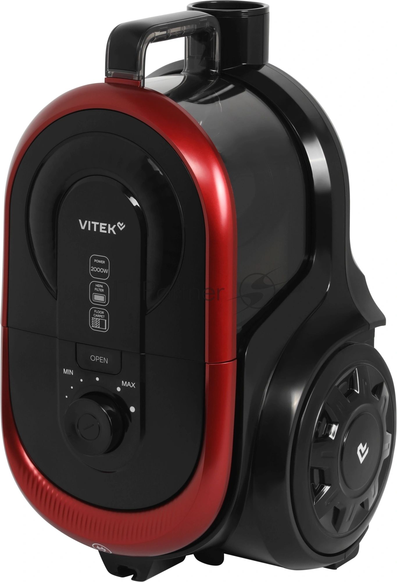 Пылесос Vitek VT-CV1880 черный/красный, 400/2000 Вт, уборка сухая, пылесборник контейнер 2,5 л