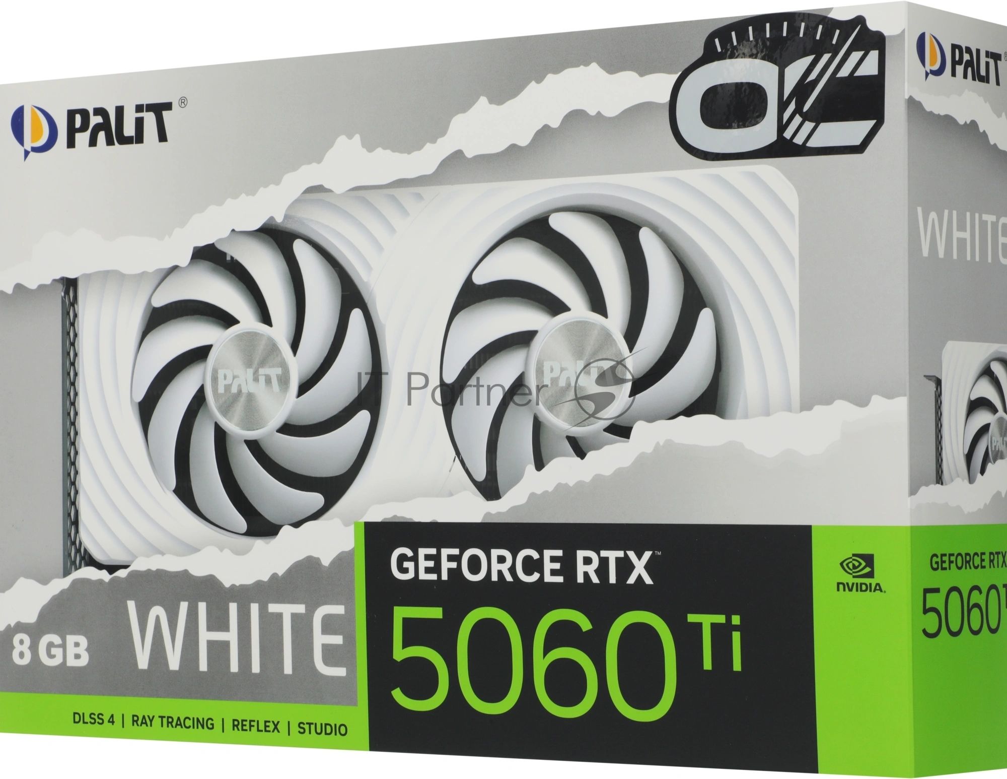 Видеокарта Palit GeForce RTX 5060 Ti WHITE OC, 8 GB GDDR7, 128 bit, 3xDisplayPort, HDMI, GPU 2407 MHz
