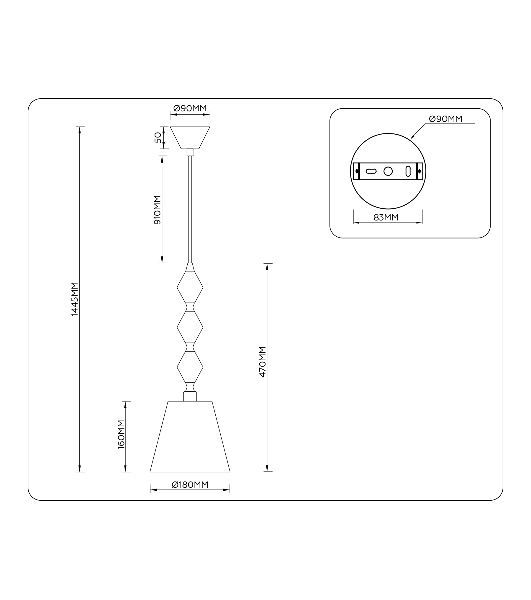 Светильник Ambrella light LH75405 GD/GR золото/серый E14 max 40W 180*1445