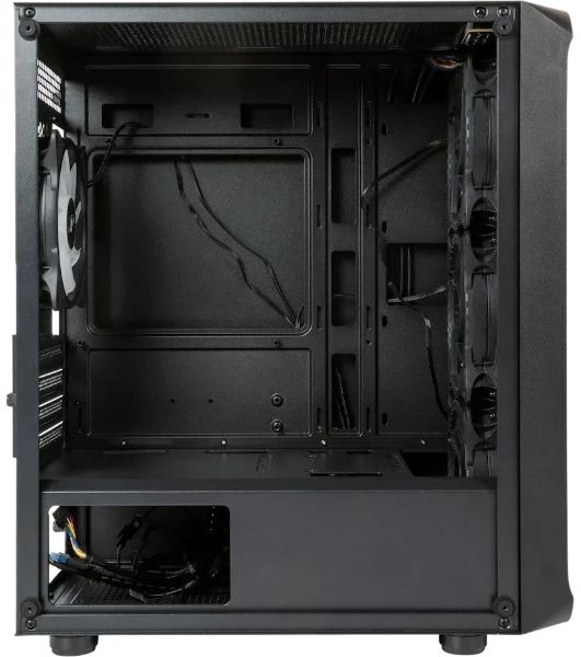 Компьютерный корпус Minitower mATX Eurocase 00-01003411 M205 4ARGb черный без БП закаленное стекло USB 3.0