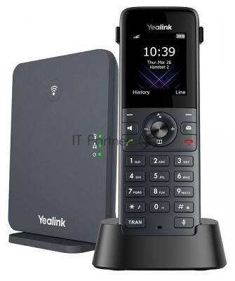 YEALINK DECT-трубка Yealink W73P DECT (база W70B+трубка W73H) до 10 SIP-аккаунтов, до 10 трубок на базу, до 20 одноврем. Вызовов