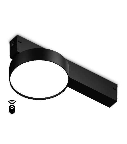 Управляемый светодиодный светильник для шинопровода Magnetic Ambrella light GL1381 BK черный IP20 15W 3000K-6400K 220V 120° D115/232*115*77 (Без ПДУ)