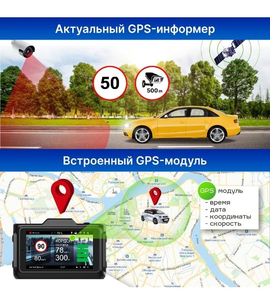 Видеорегистратор с радар-детектором TrendVision Combo F10 GPS ГЛОНАСС