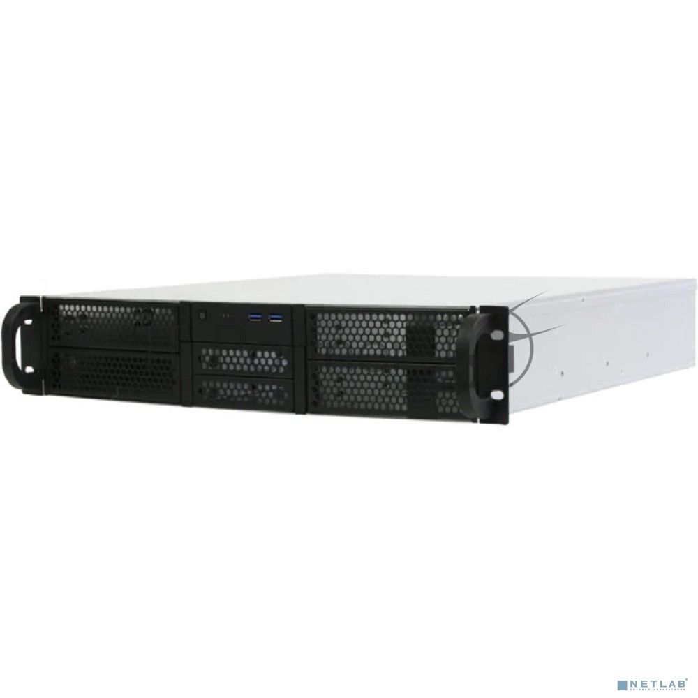 Корпус Procase RE204-D4H2-FA-55 2U server case,4x5.25+2HDD,черный,без блока питания(2U,2U-redundant),глубина 550мм,ATX 12"x9.6", панель вентиляторов 4*80х25 PWM