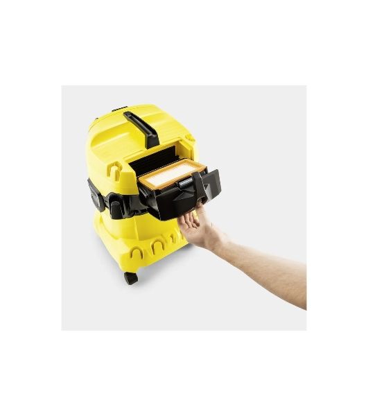 Строительный пылесос Karcher WD 4 P V-20/5/22 желтый, 1000 Вт, уборка сухая/сбор воды/выдув, пылесборник мешок/контейнер, 20 л