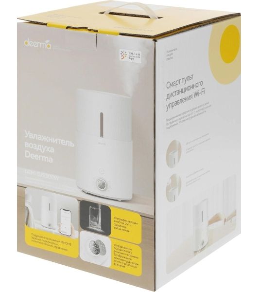 Увлажнитель воздуха Deerma DEM-SJS300W белый, 25 м², 4.4 л, ультразвуковой, ароматизация, 3 скорости, верхний залив воды, управление со смартфона