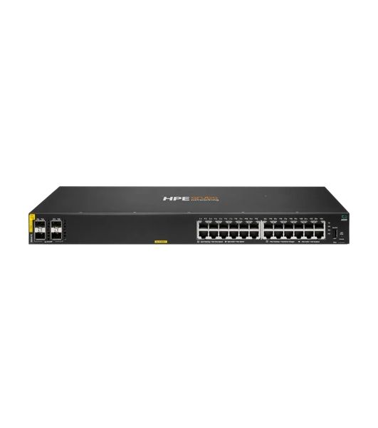 Коммутатор HPE Aruba Networking CX 6000 24G Class4 PoE 4SFP 370W, 24×1 Гбит/с PoE+ + 4×1 Гбит/с SFP, управляемый