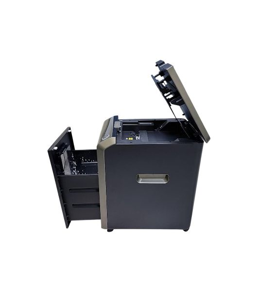 Шредер Office Kit SA200M 1,9х10 черный/серый с автоподачей (секр.P-5) фрагменты 220лист. 40лтр. скобы пл.карты