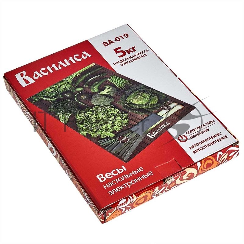 Весы кухонные электронные ВАСИЛИСА ВА-019 "Овощная лавка": 5 кг, стекло (24)