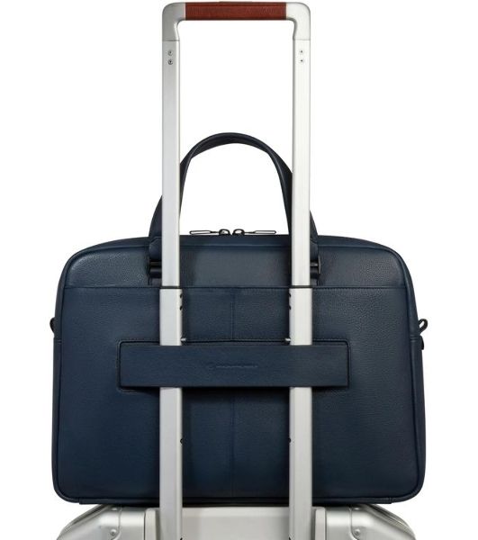 Деловая сумка мужская Piquadro Ael CA6920S142/BLU с отделением для ноутбука 14" синяя натур.кожа