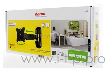 Кронштейн для телевизора Hama FULLMOTION черный, 10"-26" макс. 25 кг, настенный