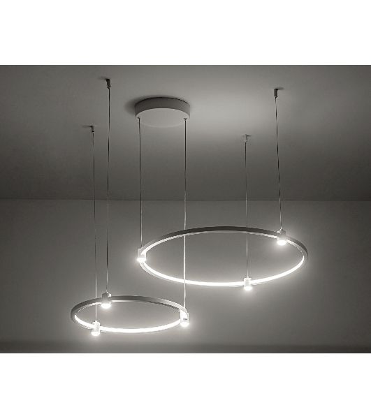 Подвесной светодиодный светильник Ambrella light FL5521/2+6 WH белый 45W 3000K/4200K/6400K D600/400*1300 (без ПДУ)