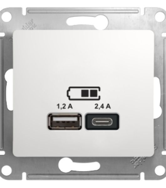Розетка USB Schneider Electric Glossa GSL000139 скрыт. IP20 белый (упак.:1шт)