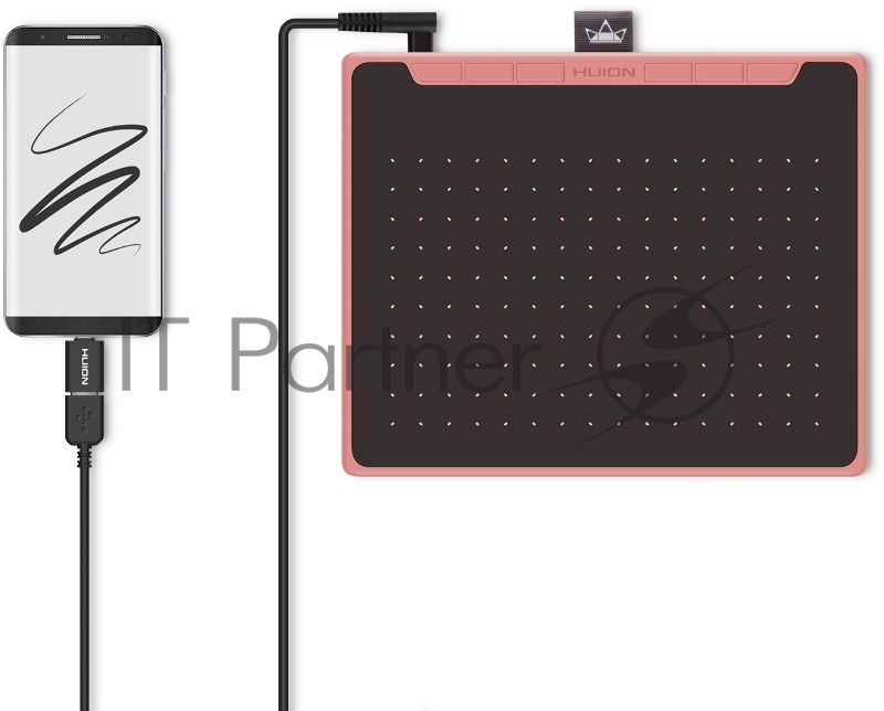 Графический планшет Huion Inspiroy RTS-300 розовый