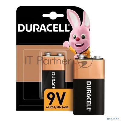 Батарейка Duracell 6LR61-1BL/6LF22 9V (1 шт. в уп-ке) алкалиновые, крона MN1604