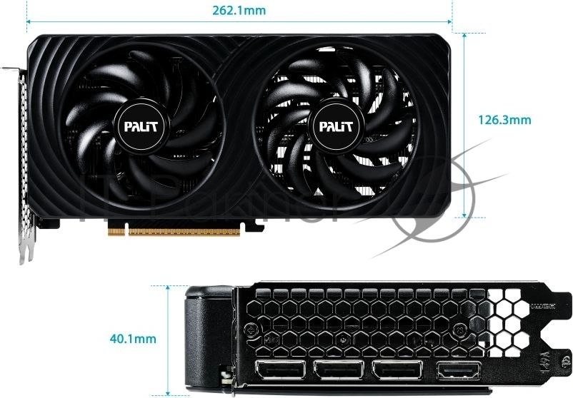 Видеокарта Palit RTX 5060 DUAL OC RTX 5060 8Gb 128bit GDDR7 2280/28000/HDMIx1/DPx3/HDCP PCI-E 5.0