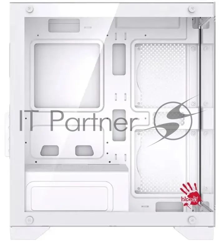 Компьютерный корпус Bloody BD-CC103 белый без БП mATX 7x120мм 1xUSB 2.0 1xUSB 3.0 audio bott PSU