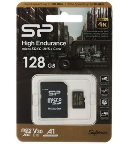 Флеш карта microSD 128Gb Silicon Power Golden High Endurance A1 V30 microSDXC Class 10 UHS-I U3 100/80 Mb/s