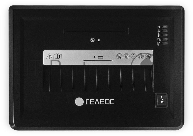Шредер ГЕЛЕОС УМ26-4, (DIN P-4), фрагмент 3,9х35мм, 14-17 лист (70г/м2), CD/пл.карты/скрепки/скобы, 26 литров