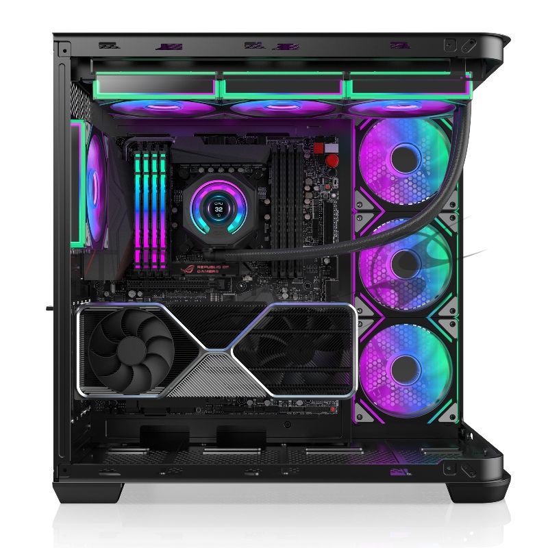 Компьютерный корпус без блока питания Case Raijintek ATREUS BT7, Midi-Tower, TG, 7x120мм ARGb, 2xUSB-A 3.0 + 1xUSB Type-C, E-ATX, ATX, mATX, mITX черный