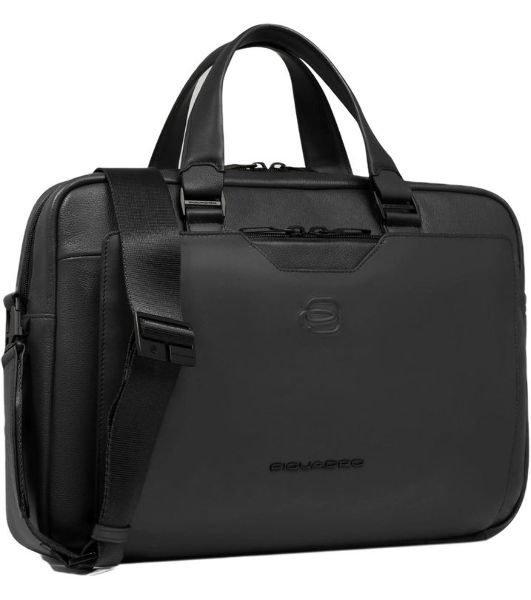 Деловая сумка мужская Piquadro Ael CA6920S142/N с отделением для ноутбука 14" черная натур.кожа