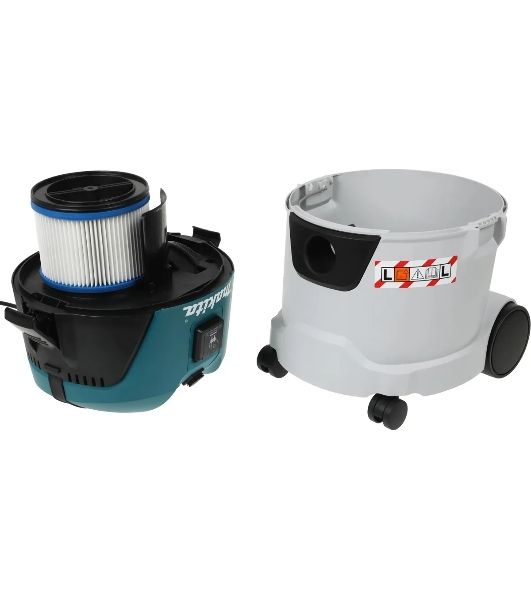 Строительный пылесос Makita VC2512L серый, 1000 Вт, уборка сухая/влажная, пылесборник мешок/контейнер, 25 л