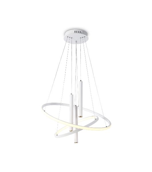 Подвесной светодиодный светильник Ambrella light FL5371/2+3 WH белый 93W 3000K/4200K/6400K+4200K D600/400*1200 (ПДУ ИК)