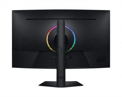 Монитор 37" Samsung Odyssey G7 G75F VA 3840x2160, 165 Гц, 1 мс, 16:9, 350 кд/м², 2xHDMI, DisplayPort, изогнутый экран, HDR, Flicker Free, Low Blue Light, черный