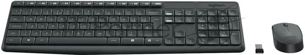 Комплект клавиатура+мышь Logitech MK235 беспроводной, USB, 1000 DPI, серый ( неоригинальная гравировка)