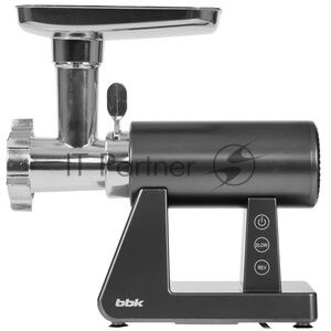 Мясорубка электрическая BBK MG3002 серый, 2500 Вт, 2.5 кг/мин, реверс, защита от перегрузки, металлический лоток, насадки - 7