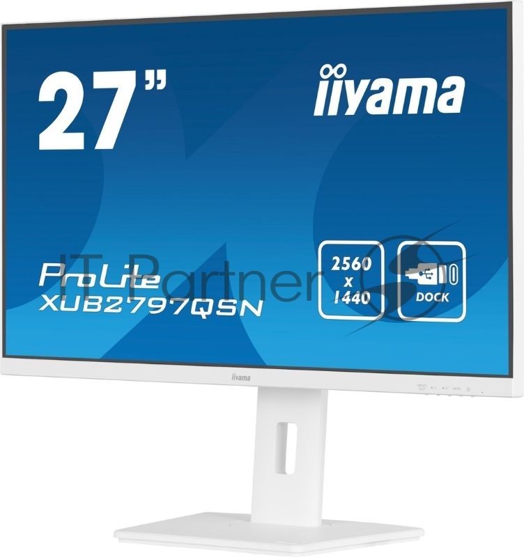 Монитор 27" Iiyama ProLite XUB2797QSN-W1 IPS 2560x1440, 100 Гц, 1 мс, 16:9, 250 кд/м², 1xHDMI, 1xDP, 3xUSB, 1xUSB-C, 1x3.5 мм, 2x2 Вт, белый