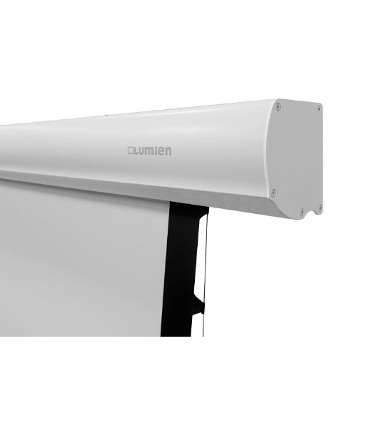 Экран с электроприводом Lumien Cinema Control 185x230 см (раб.область 125х222 см) (100") Matte White FiberGlass черная кайма по периметру, доп.черная область 55 см, триггер., RS232, IR, RF управл. в комплекте, белый корпус 16:9