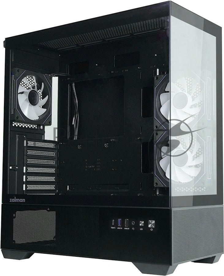 Компьютерный корпус ZALMAN CHRONIX V2, ATX, BLACK, WINDOW, 1xCombo (3.5’’ or 2.5’’), 1x3.5’’HDD, 2x2.5’’SSD, 1xUSB2.0, 1xUSB3.0, 1xUSB Type-C, SIDE 2x120мм ARGB, REAR 1x120мм ARGB