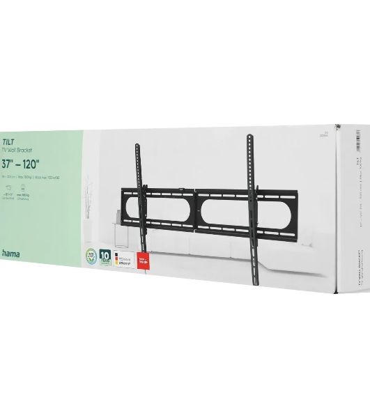 Кронштейн для телевизора Hama 00220844 черный, 37"-120" макс. 100 кг, настенный, наклон