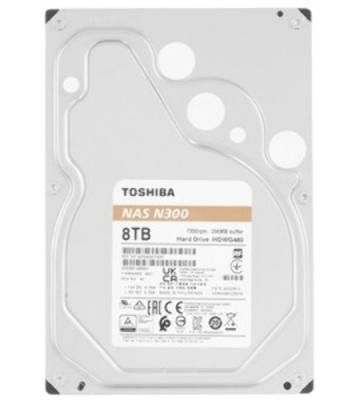 Жесткий диск HDD Toshiba N300 NAS SATA3 3.5" 8TB 7200 512Mb 6Gb/s 1 year warranty (replacement ST8000NT001, WD8005FFBX, ST8000VN004)