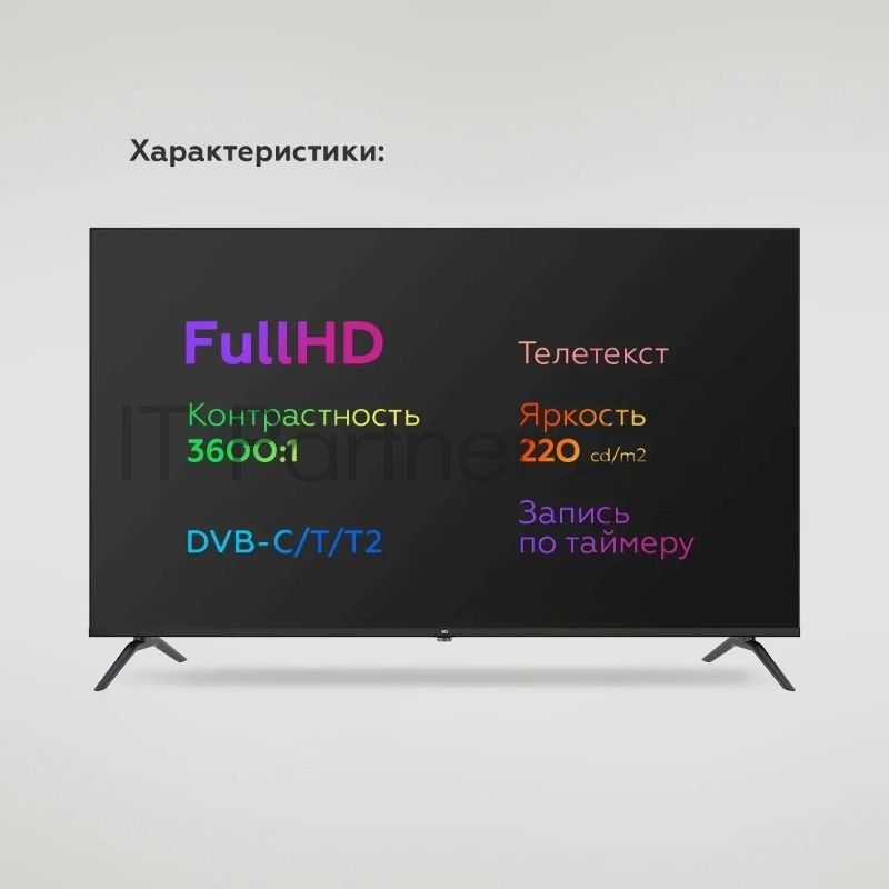 Телевизор BQ 43" 43F34B черный DLED FHD 60Hz