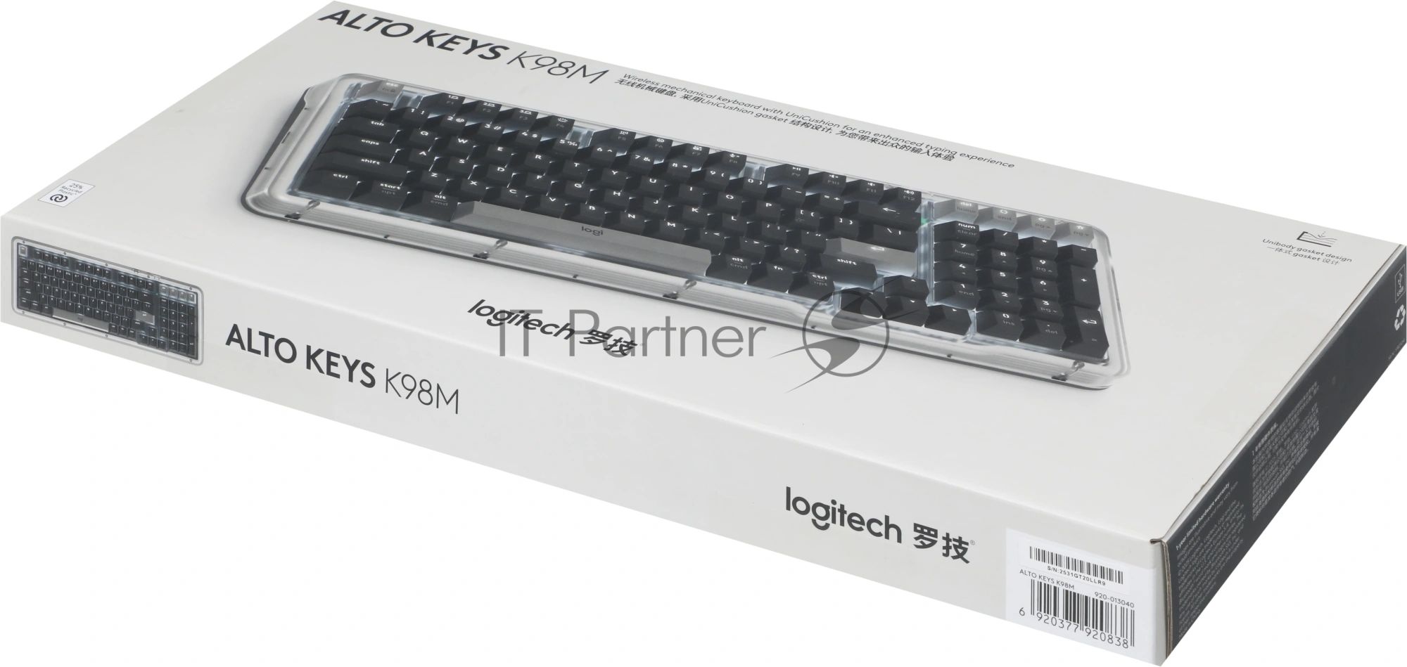 Клавиатура Logitech Alto Keys K98M беспроводная, Bluetooth, радиоканал, серый