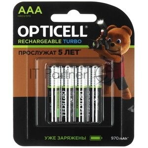 Аккумулятор Opticell Turbo 6080004 AAA NiMH 970mAh (4шт) блистер