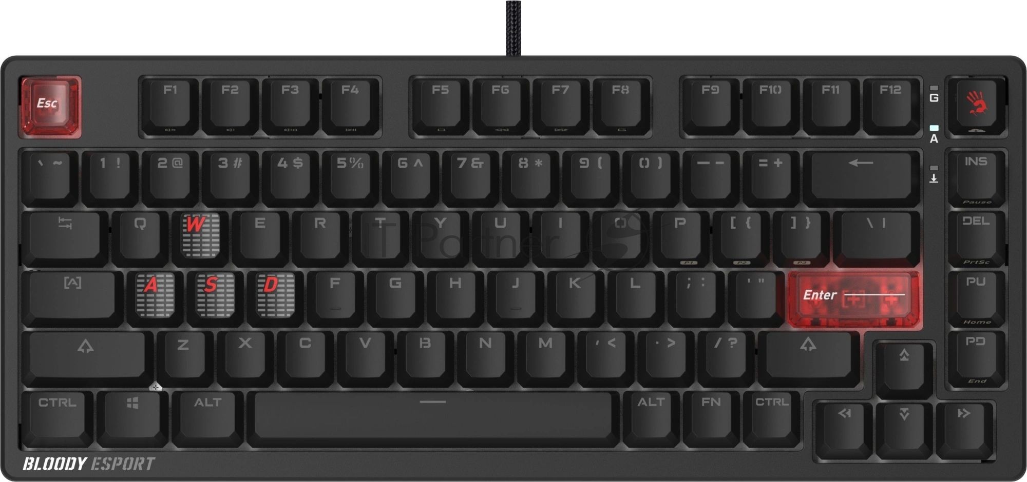 Клавиатура A4Tech Bloody MS76 проводная, USB Type-A, черный