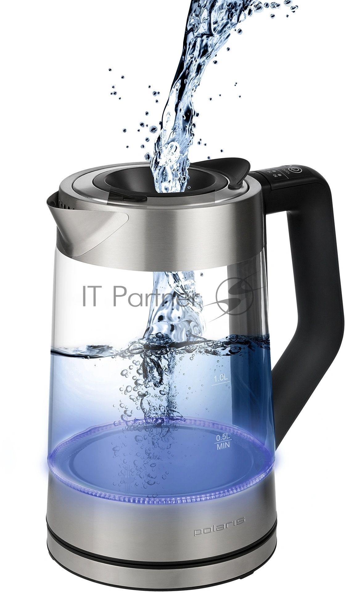 Чайник электрический POLARIS PWK1725CGLD WIFI IQ Home, 1,7 л, 2200 Вт, стекло