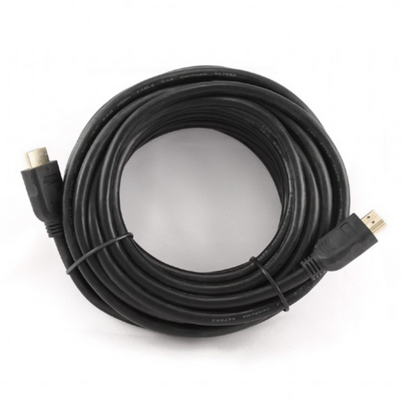 Кабель Cablexpert HDMI CC-HDMI4-10M, 19M/19M, v2.0, медь, позол.разъемы, экран, 10м, черный, пакет
