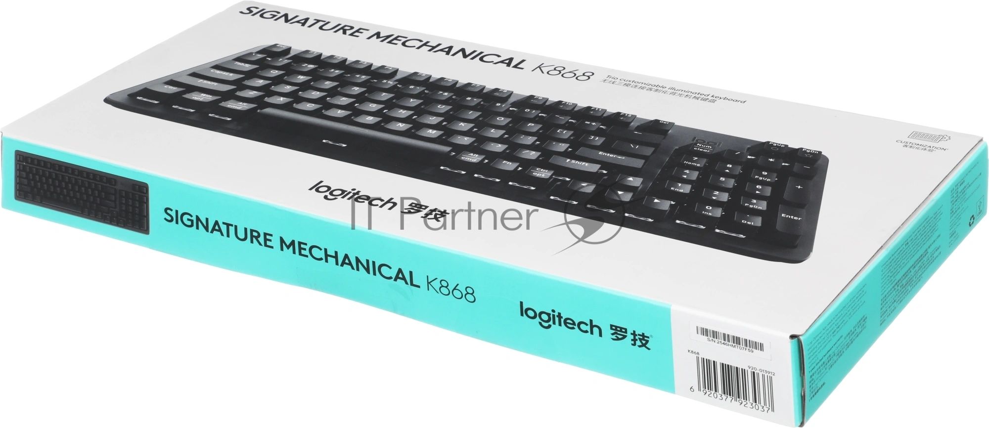 Клавиатура Logitech K868 гибридная, USB Type-A, Bluetooth, радиоканал, чёрный