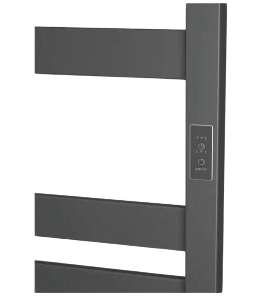 Полотенцесушитель дизайнерский электрический, профильный BAU Elite Gun Grey 50х80, 8 планок, универс