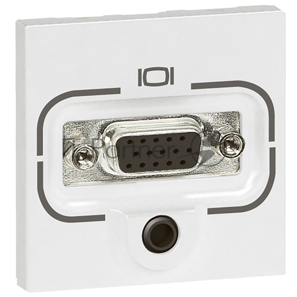 Розетка HD15 + разъем jack 3,5 мм 078774 Legrand Mosaic - 2 модуля - белый
