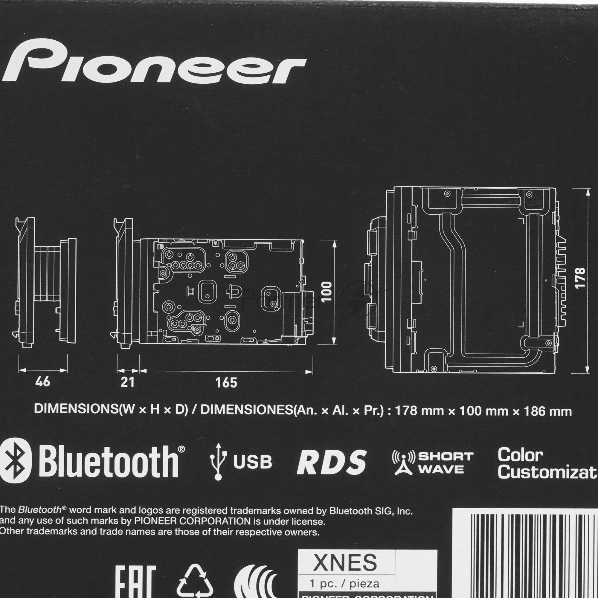 Автомагнитола Pioneer SDA835Tab+T20BT, 2 DIN, 8", Android 9, Bluetooth, USB Type-A, AUX, GPS